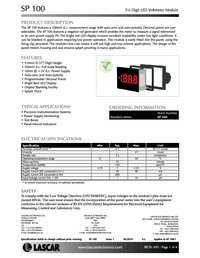 Thumbnail of document Data Sheet - SP 100 Voltmeter